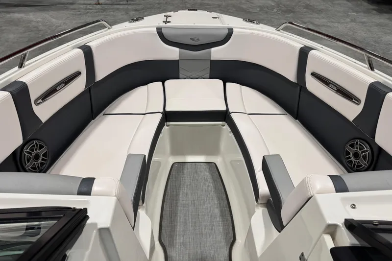 Slide: The Image of 2020 Chaparral 257 SSX boat interior with luxurious seating and modern design. - 13