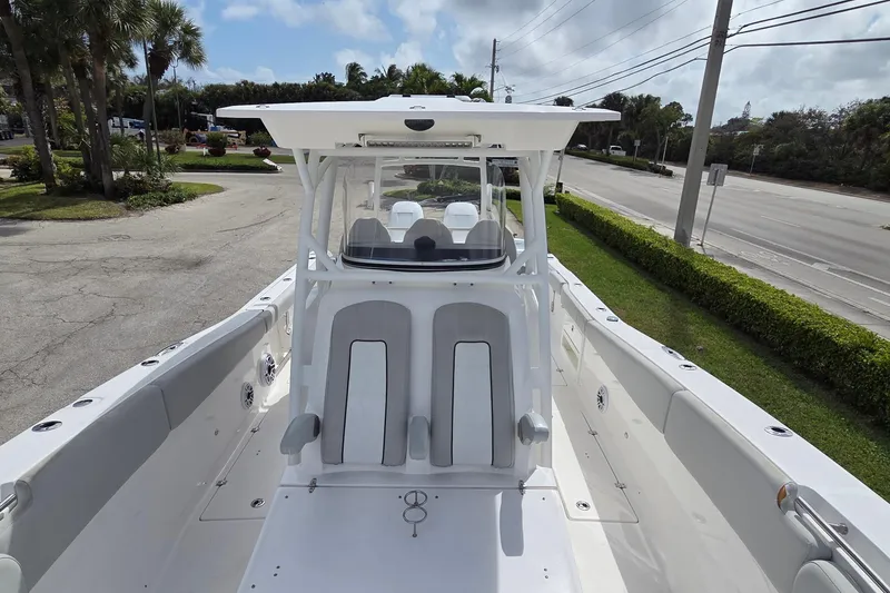 Slide: The Image of 2022 Sea Fox 328 Commander boat with sleek design, spacious deck, and modern features. - 38