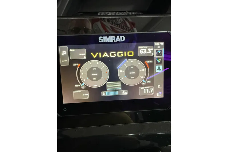 Slide: The Image of 2025 Viaggio Z22S dashboard display with speed, RPM, and temperature gauges. - 23