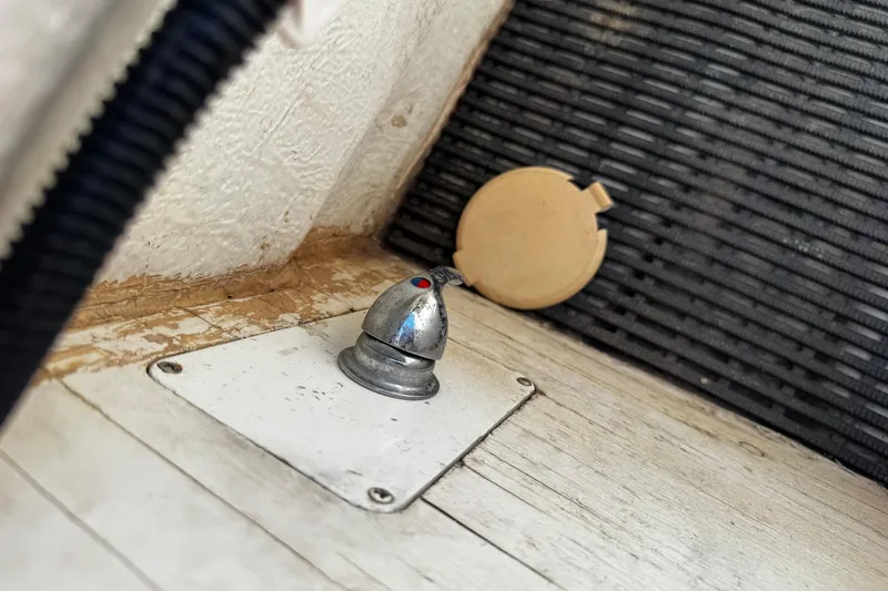 Slide: The Image of Boat interior detail with metal fixture, Cobolt 36, 2005 model. - 33