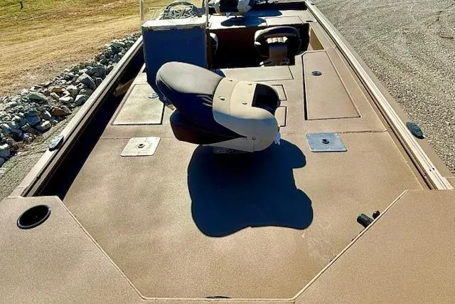 Slide: The Image of 2026 Thor Lake Hammer 1900SC boat interior with seating and storage compartments. - 5