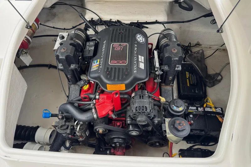 Slide: The Image of Engine compartment of 2008 Chaparral Sunesta 224 Xtreme with Volvo Penta 5.7 Gi motor. - 31