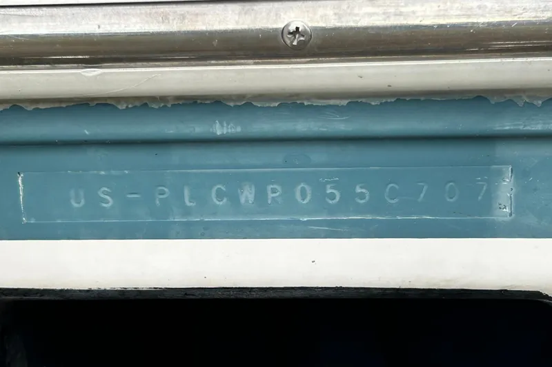 Slide: The Image of Hull identification number on 2007 Pro-Line 32 Express boat, US-PLCWP055C707. - 117