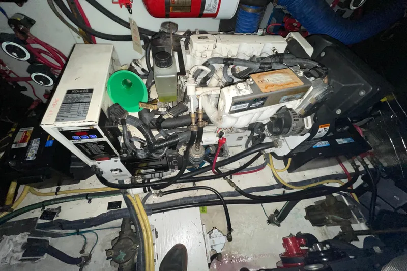 Slide: The Image of Engine room of 2008 Cruisers Yachts 415 Express Motoryacht with Kohler generator. - 37