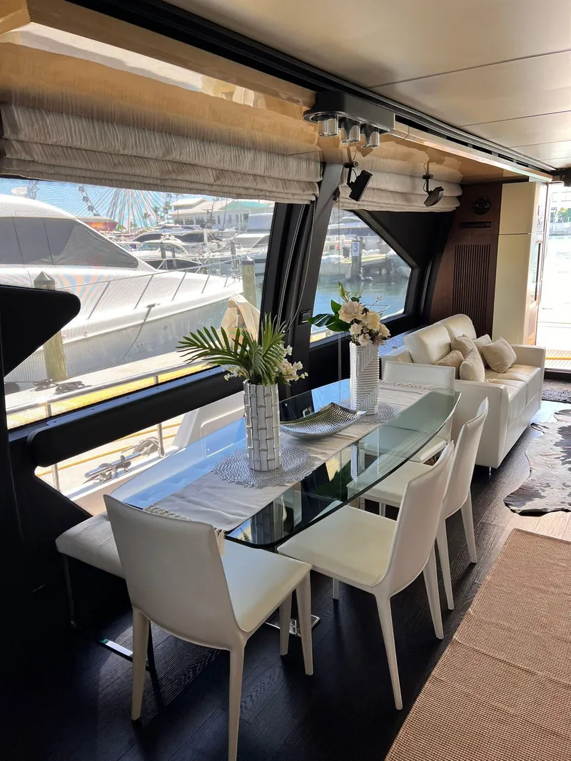 Slide: The Image of Luxurious interior of 2016 Azimut Fly 72 yacht with elegant dining area. - 19