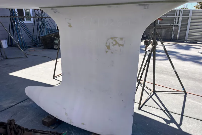 Slide: The Image of Hanse 388 2023 keel in shipyard setting. - 40