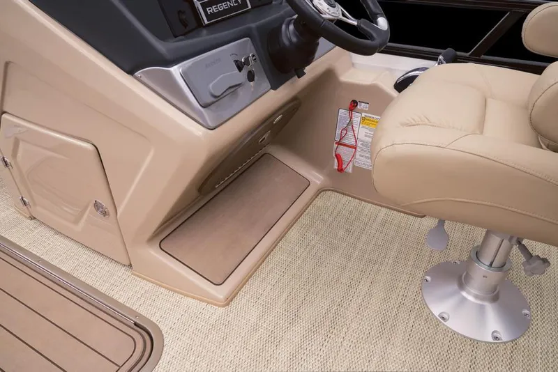 Slide: The Image of Interior of Regency 230 DL3 boat, beige upholstery, 2022 model. - 36