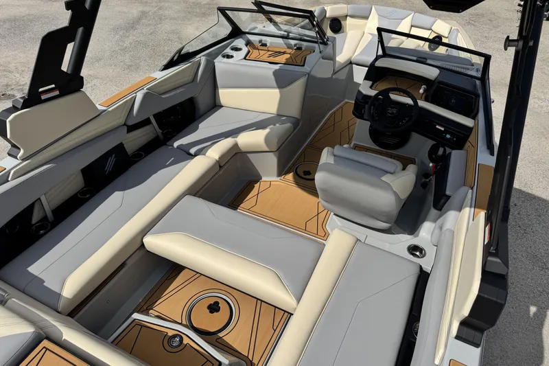 Slide: The Image of 2026 ATX Surf Boats 22 Type-S interior with sleek seating and modern dashboard design. - 15