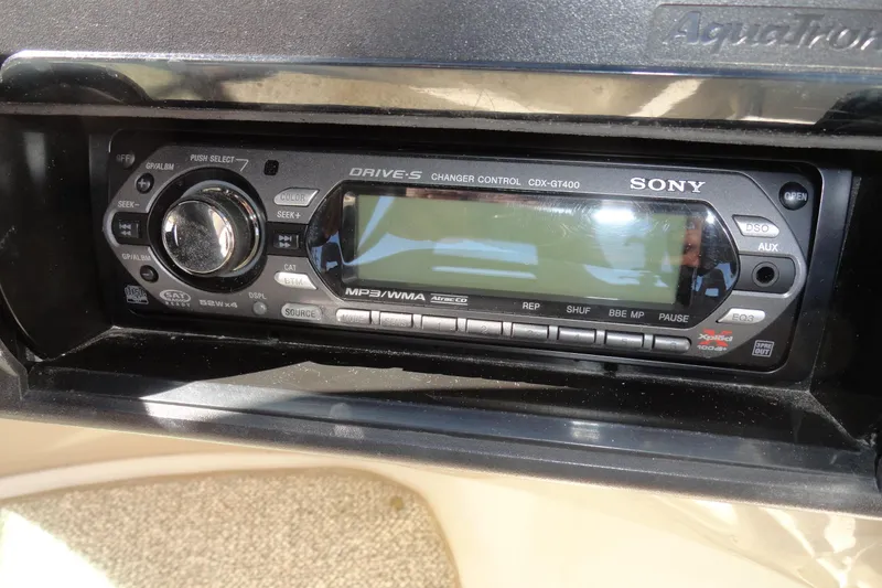 Slide: The Image of Sony CDX-GT400 stereo in 2005 Kayot S245 boat dashboard. - 11