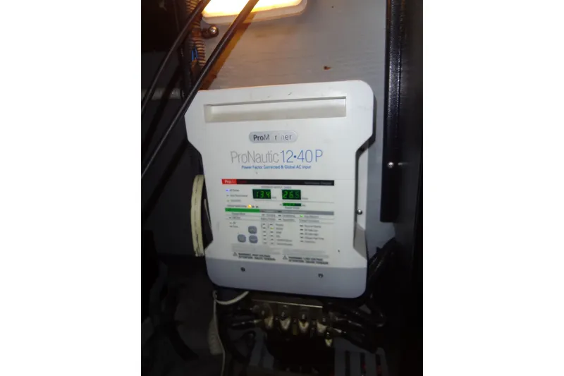 Slide: The Image of ProNautic 12-40P charger in 2001 Sea Ray 380 Sundancer boat engine room. - 66