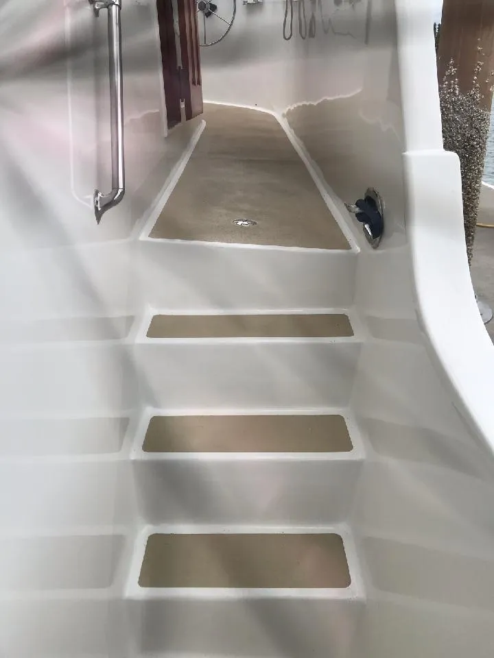 Slide: The Image of Staircase on an Ocean Alexander 50 Pilothouse yacht, year 1981. - 18