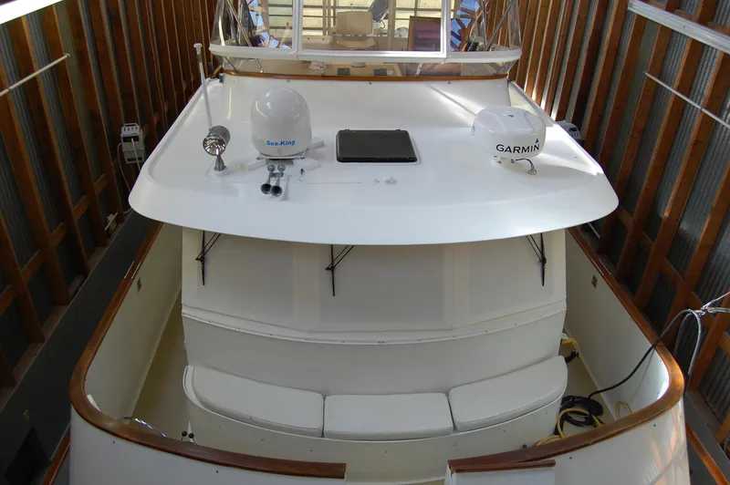 Slide: The Image of 1981 Ocean Alexander 50 Pilothouse yacht in dock. - 25