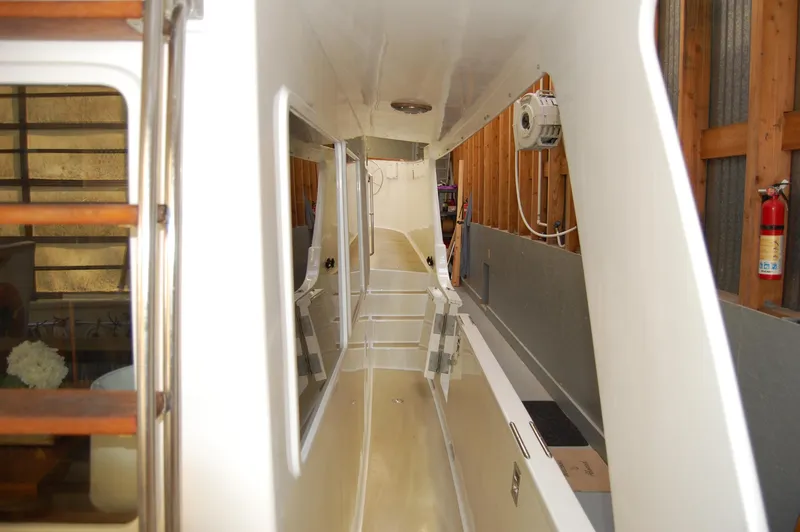 Slide: The Image of Walkway of Ocean Alexander 50 Pilothouse yacht, year 1981. - 29