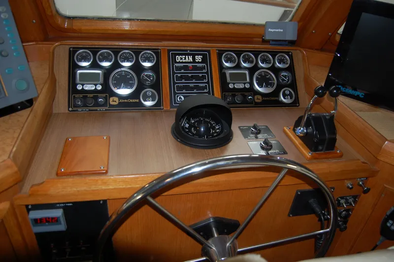 Slide: The Image of 1981 Ocean Alexander 50 Pilothouse helm station. - 36