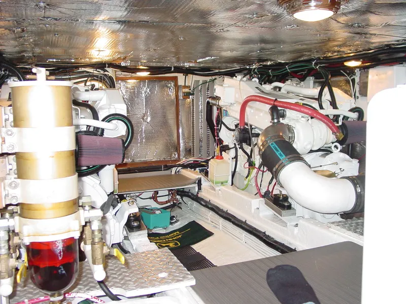 Slide: The Image of Engine room of 1981 Ocean Alexander 50 Pilothouse. - 43