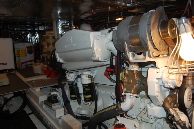 Slide: The Image of Engine room of 1981 Ocean Alexander 50 Pilothouse. - 44
