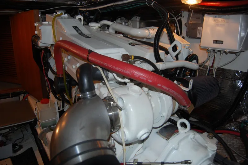Slide: The Image of Engine room of 1981 Ocean Alexander 50 Pilothouse. - 47
