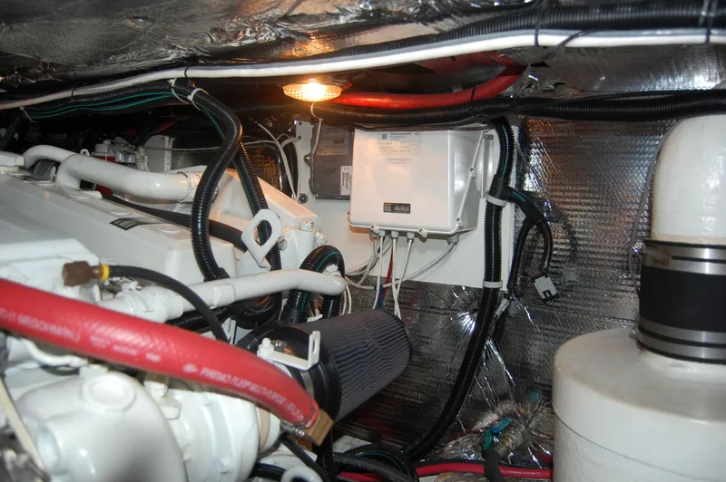 Slide: The Image of Engine room of 1981 Ocean Alexander 50 Pilothouse. - 48