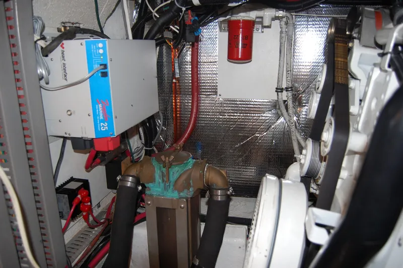 Slide: The Image of Engine room of 1981 Ocean Alexander 50 Pilothouse. - 50