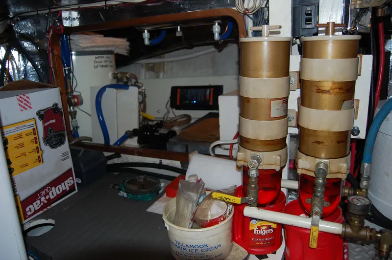 Slide: The Image of Engine room of 1981 Ocean Alexander 50 Pilothouse. - 51