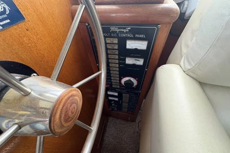 Slide: The Image of Control panel of a 1987 Tollycraft 34 Sundeck Motor Yacht with Westerbeke generator. - 27