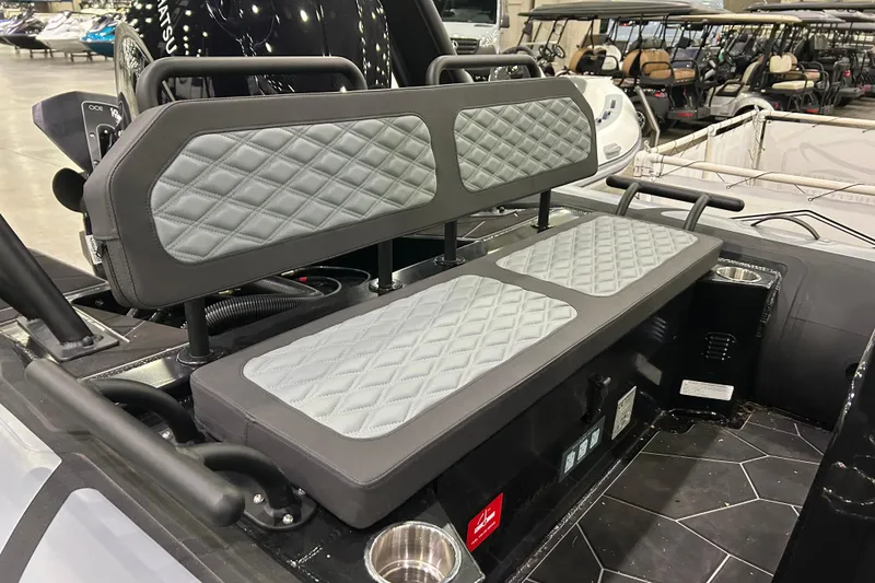 Slide: The Image of Highfield Sport 560 2026 boat interior with quilted seating and modern design. - 8