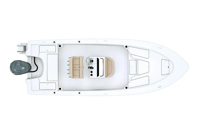 Slide: The Image of Manufacturer Provided Image: Top view of a 2022 Sportsman Tournament 234 Bay Boat with outboard motor. - 13
