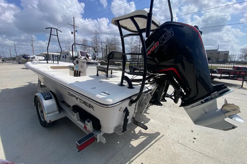 Slide: The Image of 2022 Composite Research Spyder FX-19 Vapor boat with powerful outboard motor. - 10