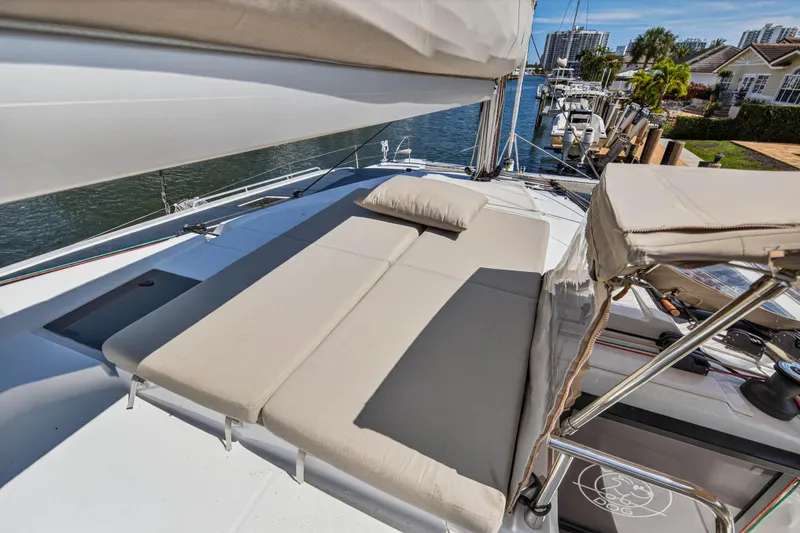 Slide: The Image of Luxurious 2022 Fountaine Pajot Tanna 47 yacht with spacious sunbathing deck. - 42