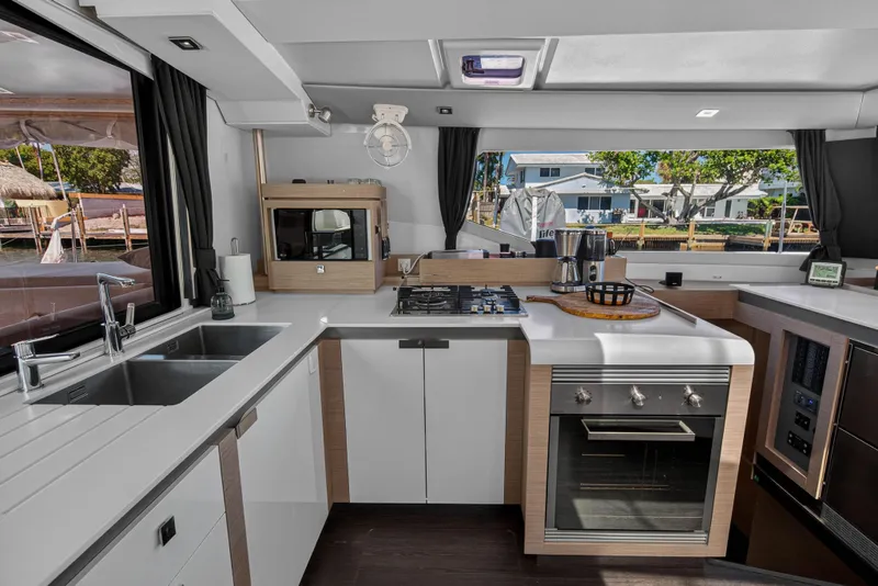 Slide: The Image of Modern kitchen interior of 2022 Fountaine Pajot Tanna 47 yacht with sleek appliances. - 64