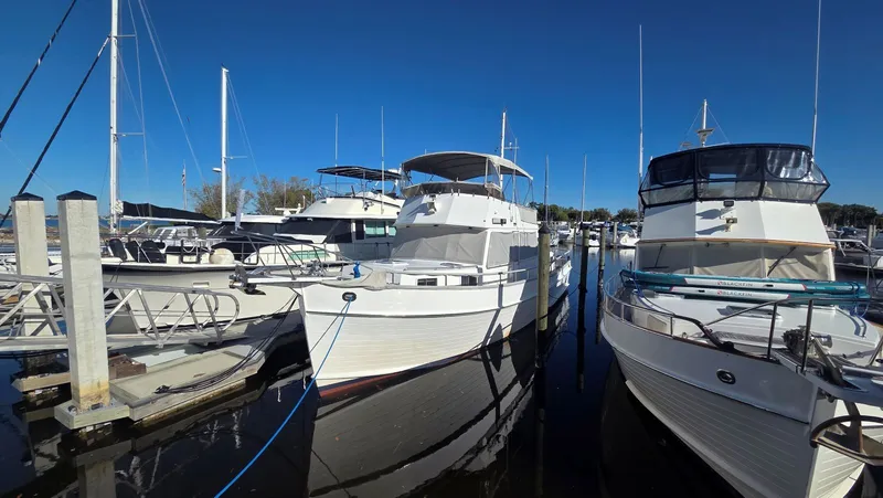 Slide: The Image of Grand Banks 49 Classic 1997 docked at marina. - 3