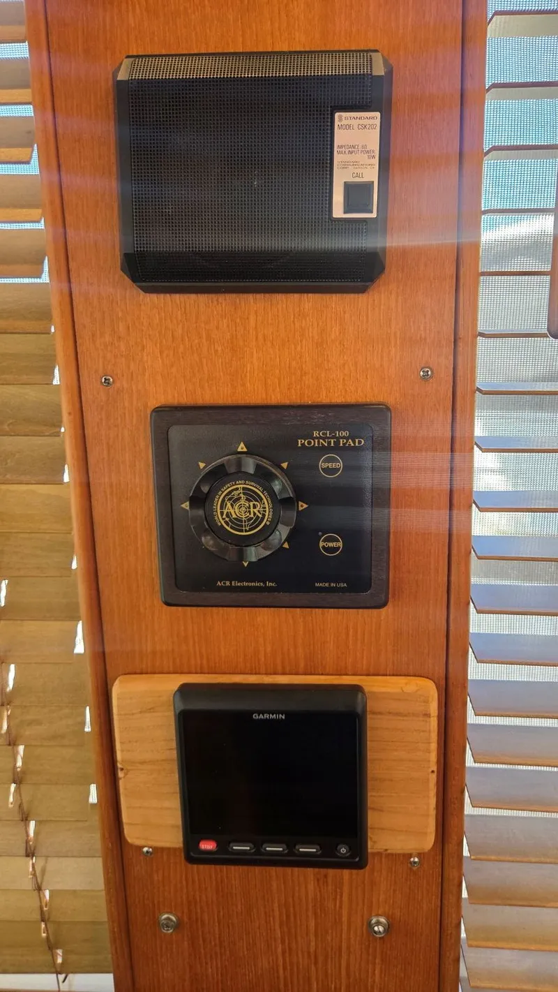 Slide: The Image of Control panel on Grand Banks 49 Classic yacht, year 1997. - 38