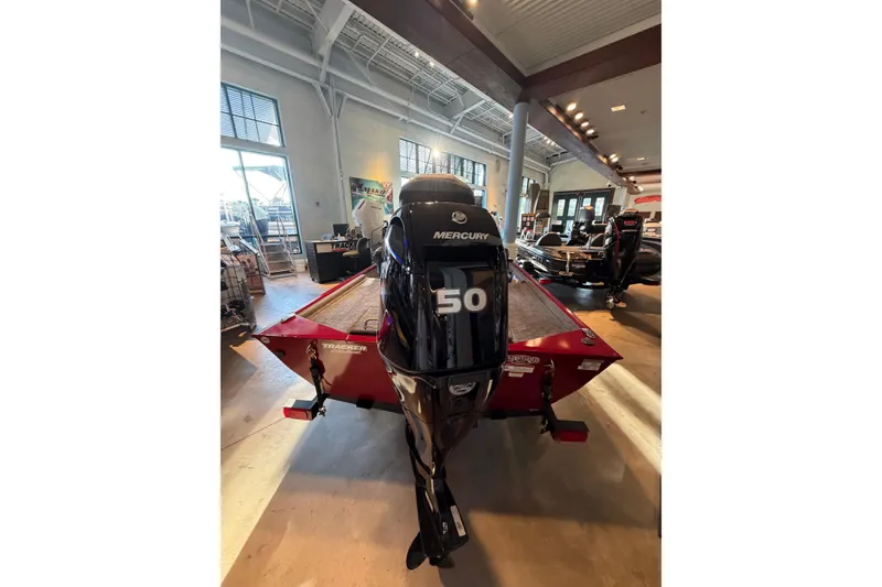 Slide: The Image of 2026 Tracker Bass Tracker Classic XL with Mercury 50 engine in showroom. - 4