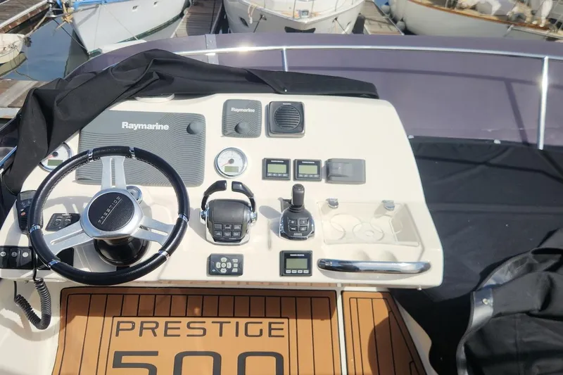 Slide: The Image of Control panel of a 2016 Jeanneau Prestige 50 yacht with Raymarine equipment. - 20