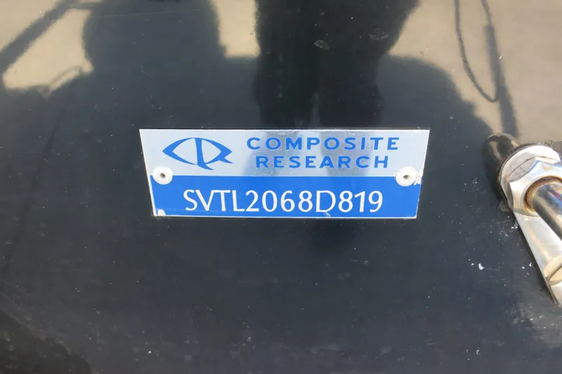 Slide: The Image of 2019 Sea Born LX22 Center Console boat identification plate, Composite Research. - 32