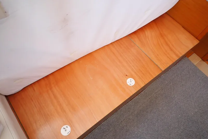 Slide: The Image of Interior view of 2018 Jeanneau Sun Odyssey 389 yacht with wooden flooring. - 128