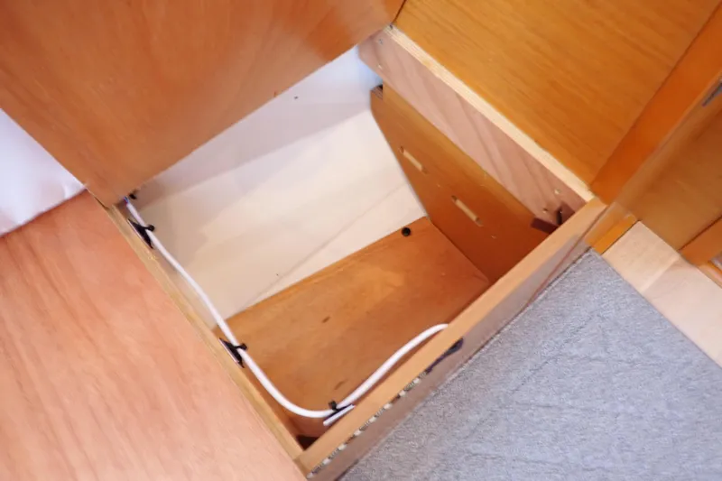 Slide: The Image of Interior storage compartment of 2018 Jeanneau Sun Odyssey 389 sailboat. - 129