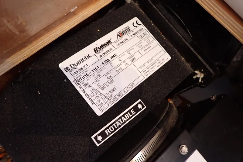 Slide: The Image of Label on Dometic equipment in 2018 Jeanneau Sun Odyssey 389 sailboat. - 133