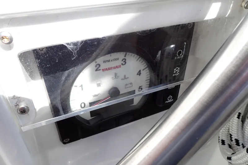Slide: The Image of Yanmar engine control panel on 2018 Jeanneau Sun Odyssey 389 sailboat. - 24