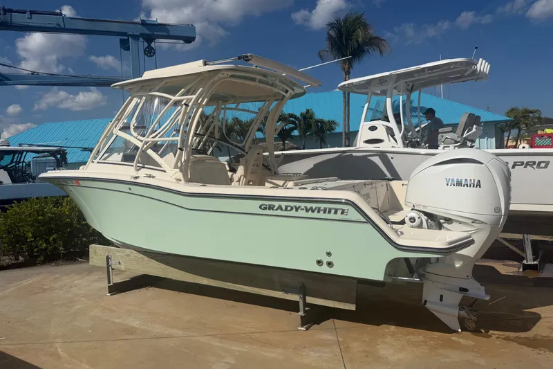 Slide: The Image of 2023 Grady-White Freedom 235 boat with Yamaha engine on display. - 4