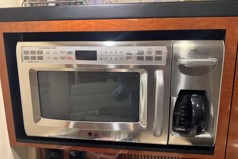 Slide: The Image of LG Café Combo microwave and coffee maker in a 2005 Sea Ray 340 Sundancer yacht. - 33