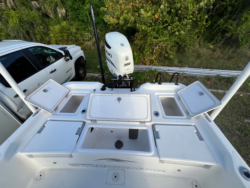 Slide: The Image of Rear view of 2016 Blue Wave 2400 PureBay with Suzuki 300 engine. - 17