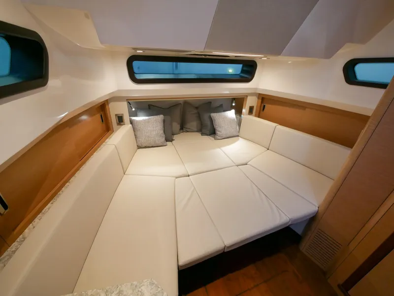 Slide: The Image of Interior of 2020 Ocean Alexander 45 Divergence Sport yacht with luxurious seating area. - 25