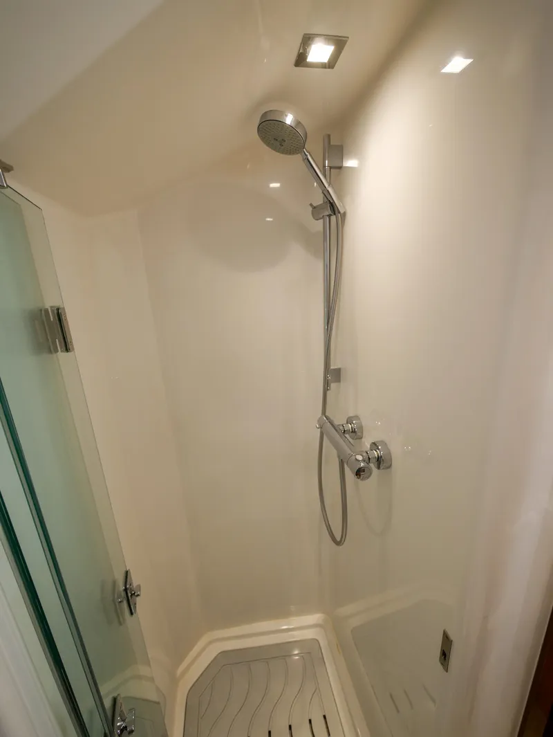 Slide: The Image of Shower area in 2020 Ocean Alexander 45 Divergence Sport yacht, featuring modern fixtures. - 29