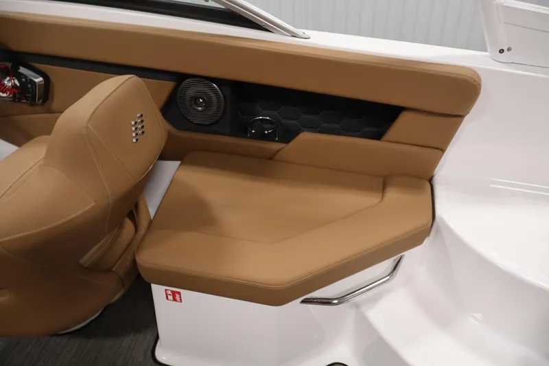 Slide: The Image of 2026 Four Winns HD2 OB boat interior with tan seating and modern design elements. - 37