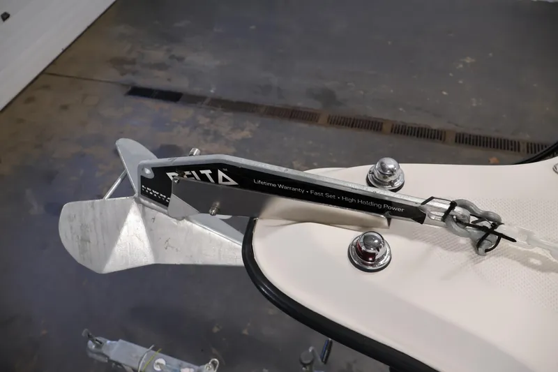 Slide: The Image of Anchor setup on 2004 Trophy 2002 Walkaround boat, featuring Delta anchor with high holding power. - 10