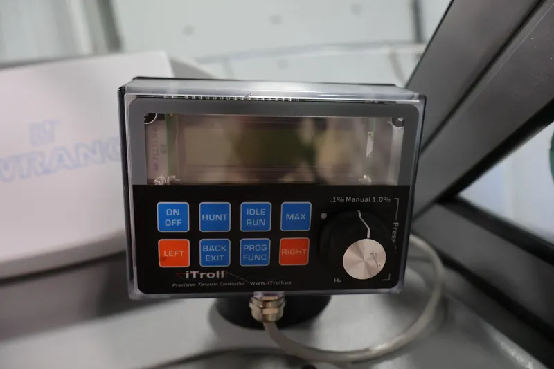 Slide: The Image of Digital throttle controller on a 2004 Trophy 2002 Walkaround boat dashboard. - 24