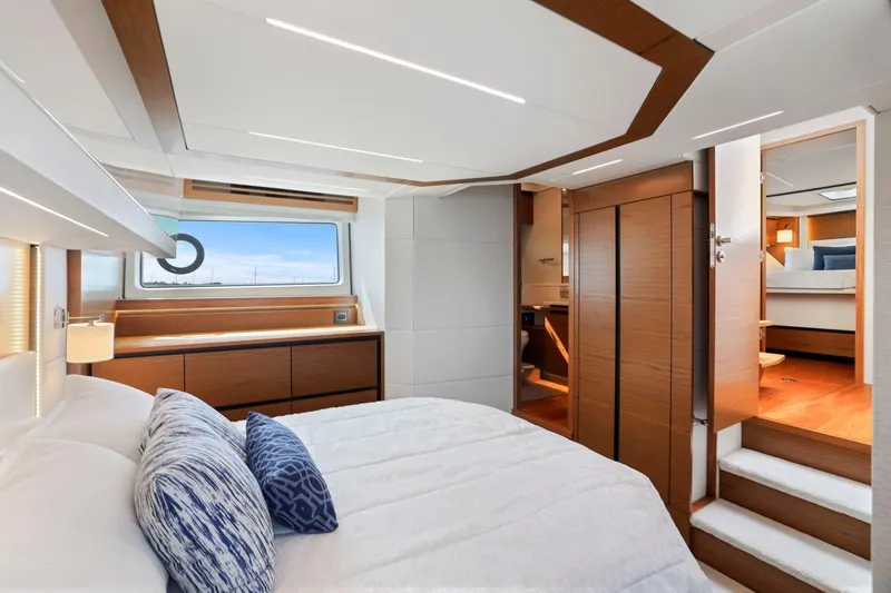 Slide: The Image of Luxurious interior of 2023 Tiara Yachts C49 Coupe with modern design and elegant furnishings. - 60
