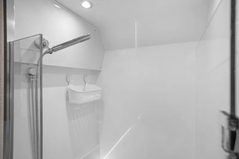 Slide: The Image of Modern shower area in 2023 Tiara Yachts C49 Coupe, featuring sleek design and fixtures. - 70