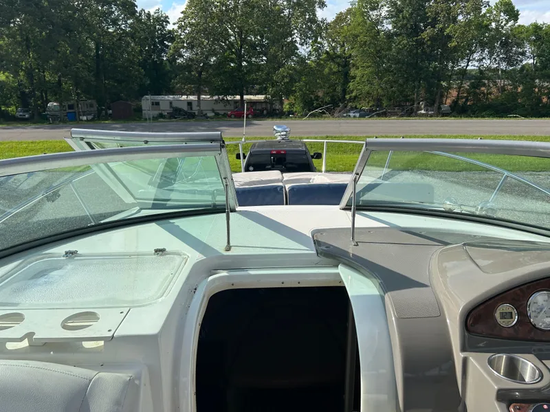 Slide: The Image of 2013 Rinker 290 Express Cruiser, view from cockpit to surroundings. - 26